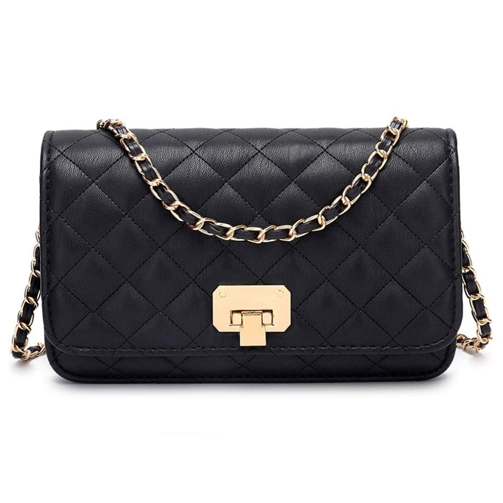 Black Quilted Crossbody Purse